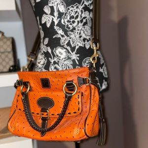 Dooney & Bourke leather ostrich cross body bag.